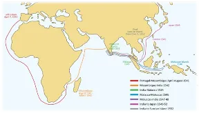 A map of Saint Francis Xavier's journey