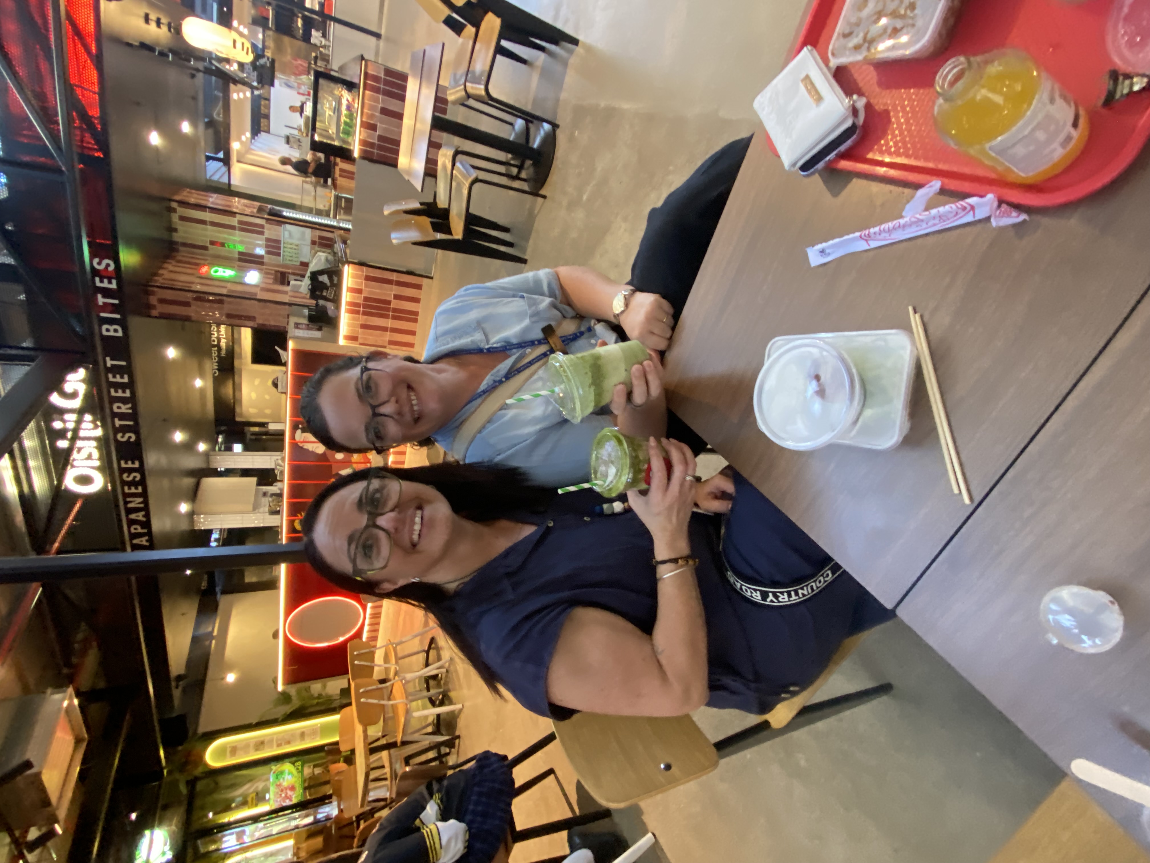 SFX support staff enjoying smoothies