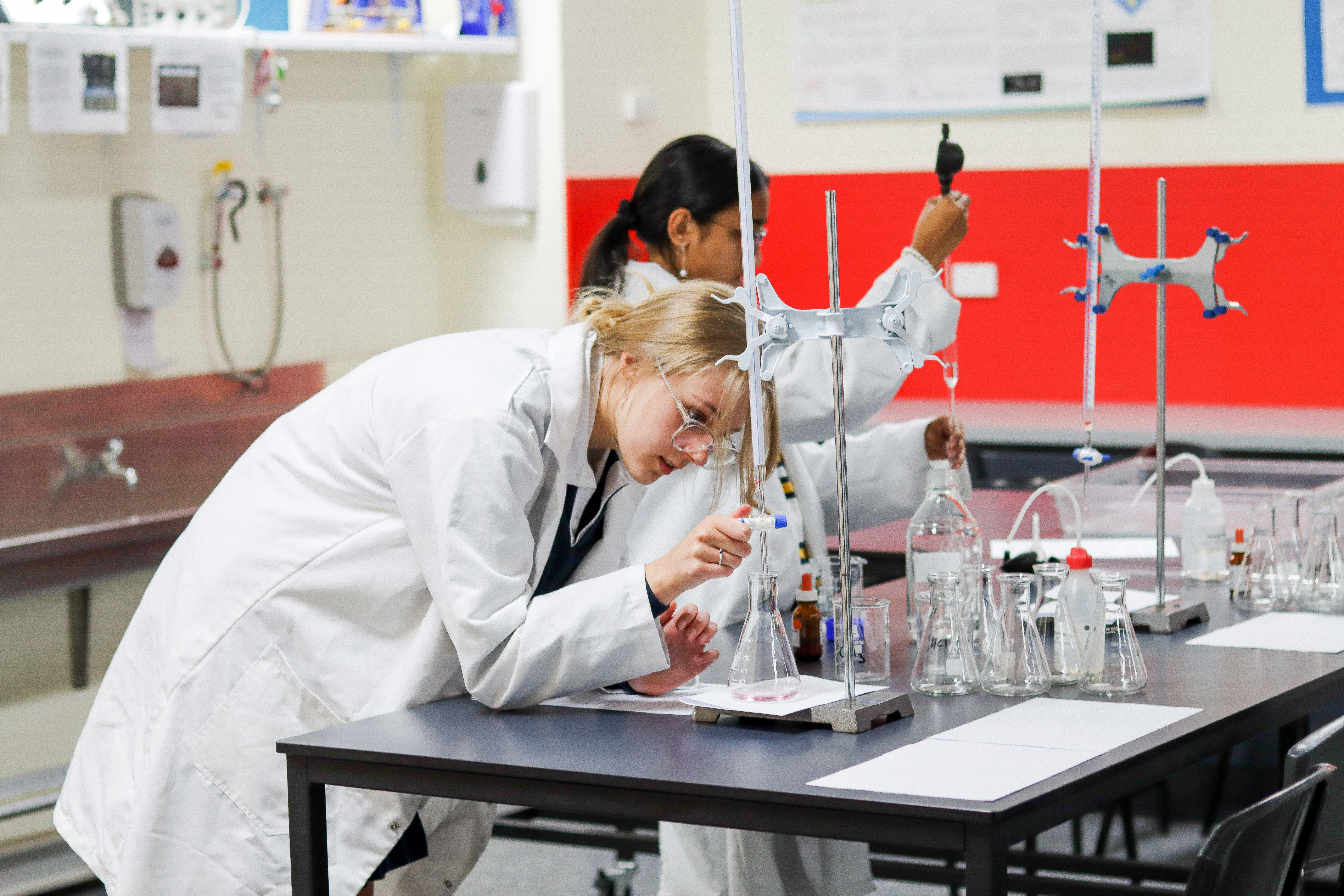 SFX Students learning in a dedicated science lab